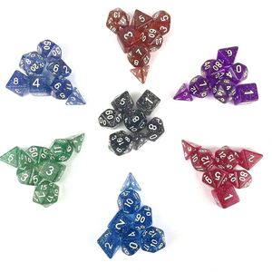 Juego de Dados Transparentes Dnd de 7 Piezas con Brillo, con D4, D6, D8, D10, D12 y D20 para Juegos de Rol - Product Image 1