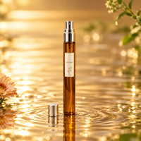 Flacon pulvérisateur de parfum en verre transparent de luxe, fin et élégant, avec atomiseur et capuchon argentés, pour l'emballage de parfums (vente en gros)