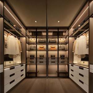 Armoire de chambre à coucher moderne en bois de luxe, placard sur mesure, dressing, armoire - Product Image 3