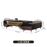 Meubles de bureau modulaires modernes, bureau de direction en forme de L de luxe, table de bureau de PDG et ensemble de chaises, bureau de direction italien