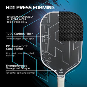 Pala carbono 16mm alargada híbrida superficie rugosa USAPA T700 núcleo honeycomb profesional Gen4 - Product Image 4