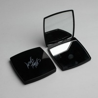 Miroir de maquillage compact personnalisé avec logo, grossissement 2X/1X, double face, pliable, carré, miroir de poche cosmétique, miroir de voyage personnalisé