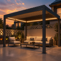 Pergola à lamelles en aluminium coupe-vent, résistante à la neige, imperméable, motorisée, pour cour