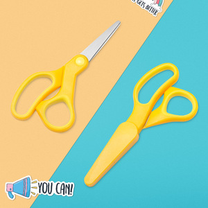 Children's Safety Scissors Yellow Rounded Tip Stainless Steel Craft Scissors For Home Use Bulk Pack - Product Image 2