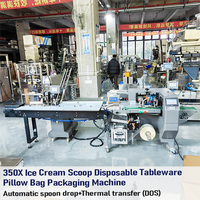Ensemble de couverts en plastique automatique Machine à emballer les serviettes Débit horizontal Oreiller Préservatifs Emballage horizontal Cuillère Remplissage de sac