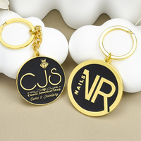 Porte-clés en métal personnalisé en forme de cœur rond, logo personnalisé, plaqué or, porte-clés rotatif pour cadeau de mariage