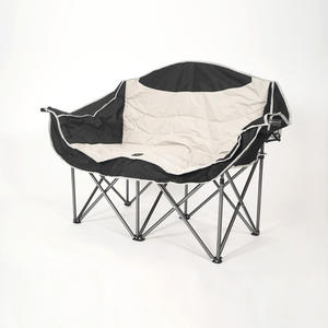 <b>Portable</b> Double Seater Folding <b>Chair</b> Outdoor Camping Garden Party Metal <b>Chair</b> With 600D Oxford Cloth Armrests - Product Image 2