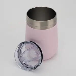 Fabricante de vasos de 12oz Vaso de acero inoxidable Capa de polvo Vasos de agua fría Tazas de café helado con pajita