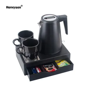 Honeyson nuovo design di lusso hotel bollitore elettrico cassetto vassoio set