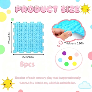 เสื่อฝึกประสาทสัมผัสสำหรับเด็กวัยหัดเดิน แผ่นซิลิโคนกันลื่นปลอดสาร BPA สำหรับการเรียนรู้ขั้นต้น - Product Image 5