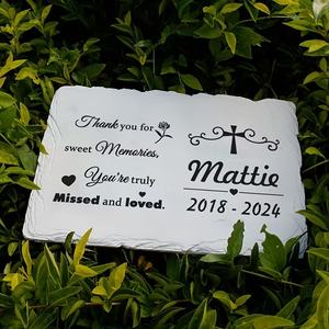 <span class=keywords><strong>Plaque</strong></span> commémorative personnalisée pour animaux de compagnie en <span class=keywords><strong>ardoise</strong></span> gravée avec une citation de douces souvenirs, <span class=keywords><strong>plaque</strong></span> avec motif de croix pour le jardin, cadeau de sympathie pour la perte d'un animal de compagnie - Product Image 1