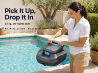 Nettoyeur de piscine électrique automatique pour piscines hors sol 120 m² Robot de nettoyage extérieur sans fil Moteur sans balais Nettoyage des bords