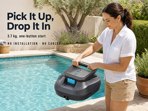 Nettoyeur de <span class=keywords><strong>piscine</strong></span> électrique automatique pour piscines hors sol 120 m² <span class=keywords><strong>Robot</strong></span> de nettoyage extérieur sans fil Moteur sans balais Nettoyage des bords - Product Image 2