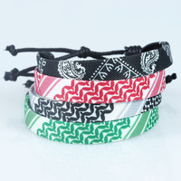 Bracelets Keffiyeh, Bracelet réglable avec code de drapeau national, Bracelet islamique à enrouler autour du poignet