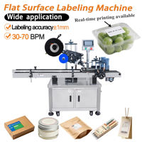 Machine d'étiquetage automatique pour surfaces planes, pour boîtes en carton, avec imprimante de date et de lot en temps réel en option