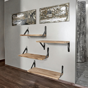 Étagère murale en bois massif pour chambre à coucher et salon avec étagère de rangement - Product Image 2