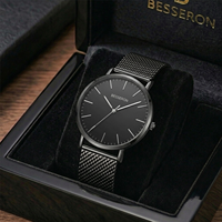 Montre à quartz de luxe en acier inoxydable, étanche, avec cadran en cristal, boîte personnalisée pour homme, style minimaliste et simple, vente en gros