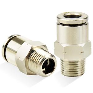 Khí nén Brass Nickel tráng đẩy phụ kiện nhanh chóng phát hành không khí kết nối phụ kiện đường ống MPC8-02 mô hình 0-1mpa hình lục giác đầu 1 năm - Product Image 3