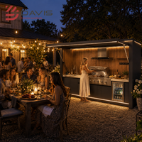 Système d'armoires de cuisine extérieure OEM ODM avec îlot barbecue, évier et rangement en acier inoxydable pour projets de concessionnaires