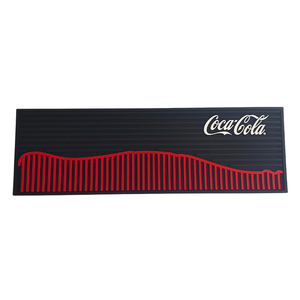Custom Logo Food Grade Silicone <b>Bar</b> Runner <b>Mat</b> Wave Drainage Design Waterproof <b>Bar</b> Spill <b>Mat</b> for Brand Promotions - Product Image 1