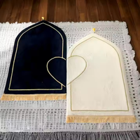 Tapis de prière pliable personnalisé avec sac, antidérapant, rembourré, en polyester, cadeau islamique pour le Ramadan et l'Aïd