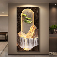 Lampe murale 3D en résine plaquée, art mural fait main, décoration Feng Shui pour entrée, peinture suspendue haut de gamme, Quadro Da Parete