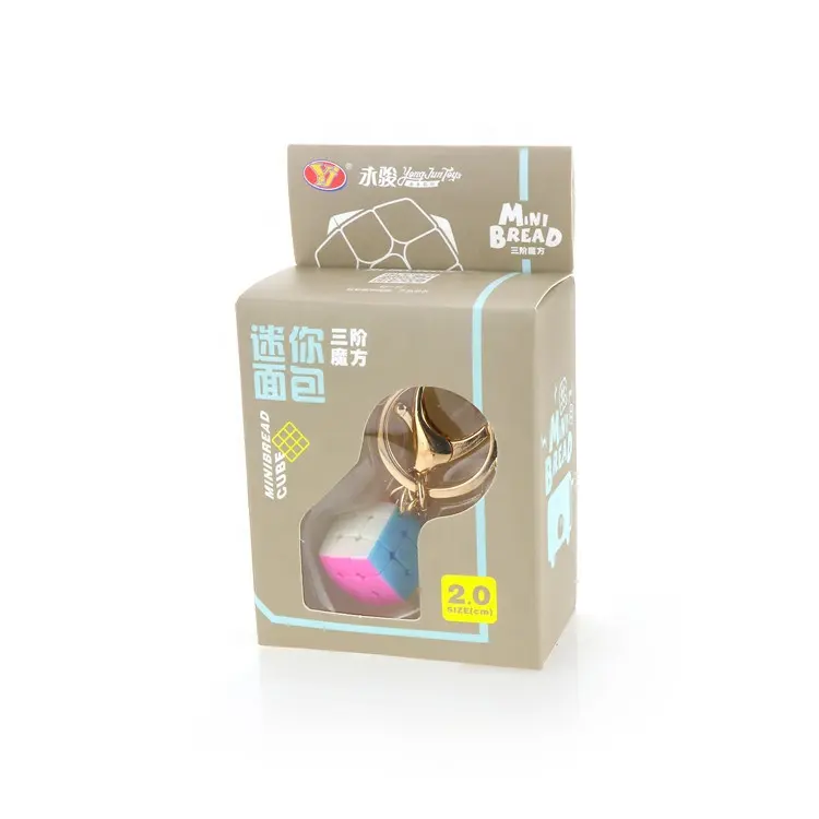 Yongjun Nieuwe Ontwerp 2Cm 3*3*3 Mini Magic Puzzel Cube Met Sleutelhanger Roze Stickerloze