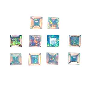 Cristal de ópalo etíope natural Yashee, gema suelta de corte cuadrado de 3x3 mm para la fabricación de joyas y sanación de chakras - Product Image 1