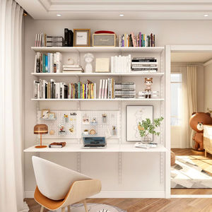 طقم رف كتب سهل الاستخدام ، رف تخزين حديث سهل التجميع للتخزين على الحائط والمكتب والمنزل - Product Image 2