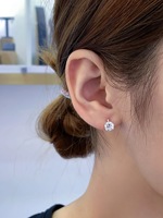 Boucles d'oreilles en diamant de laboratoire 1 carat, classiques à 4 griffes, couleur D, taille brillant, certifiées IGI, bijoux fins pour mariage, cadeau