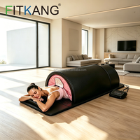 Dôme de sauna infrarouge lointain 5-en-1 Fitkang, nouveau design, lit de luminothérapie photonique rouge pour le corps entier avec tapis bio PEMF professionnel pour spa