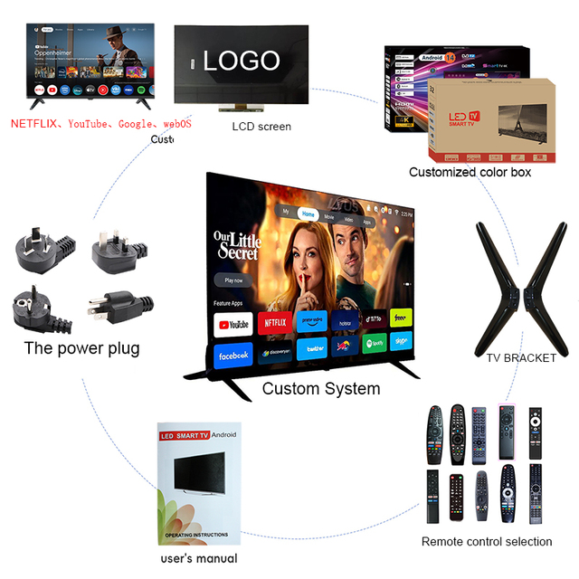 Wholesale Hotel Use 65 Inch 4K UHD LED LCD Android Smart TV with WiFi Customizable OEM