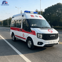 Ambulance professionnelle JMC Fushun Diesel 6-7 passagers, châssis moyen, toit surélevé, véhicule de transport médical