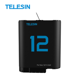 Accesorios Telesin para Cámaras GoPro <span class=keywords><strong>Hero</strong></span> 12 11 10 <span class=keywords><strong>9</strong></span>, Caja de Carga Portátil con 3 Ranuras y 2 Baterías - Product Image 1