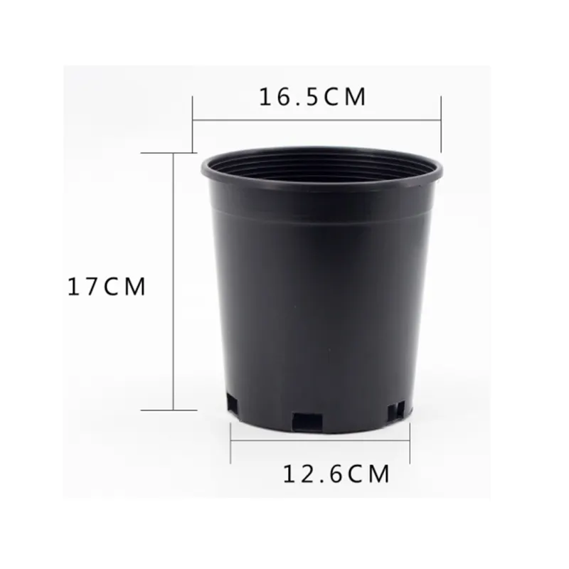 Zwart Plastic Zaailing Planter Plantenpotten Buiten Binnentuin Bloempot Voor Zaadaanplant Gallon Bassin