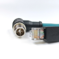 كابل إيثرنت صناعي مخصص من المصنع، موصل Profinet M12 X Code 8pin إلى RJ45 Cat6a، كابل مرن