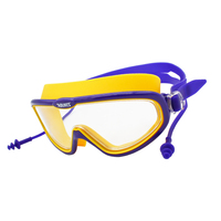 Lunettes de natation pour enfants Aolikes, masque de plongée avec tuba avec couvre-nez, lunettes de natation anti-buée à vue dégagée pour garçons filles jeunes