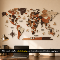 Peinture décorative de carte du monde YZOK, adaptée aux hôtels haut de gamme et aux salons familiaux