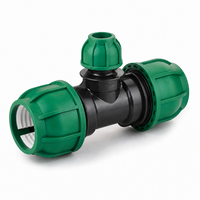 Raccord de compression en T réducteur Plantrising R2002 PN12.5 en PP avec joint NBR 25-110mm pour tuyaux HDPE/PE