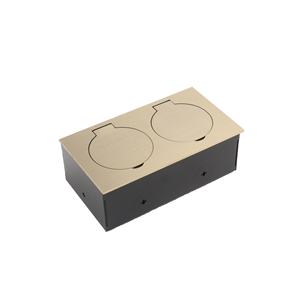 Caja de Conexión para Piso en Acero Inoxidable Natural Cepillado con Enchufes Eléctricos Individuales y Puerto de Datos - Product Image 3