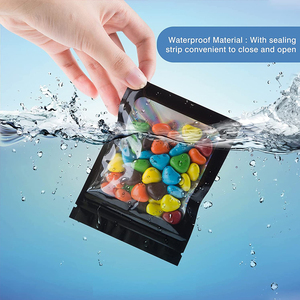 Resealable Zipper Top Clear Front Yin Yang Back Mini Smell Proof 3 Side Seal Storage Foil Pouch Jewellery Mylar Zip Lock Bag - Product Image 4