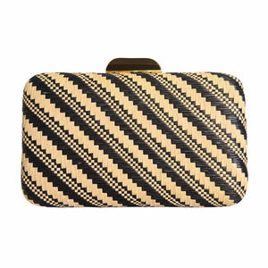 Sac à main tendance pour femmes, pochette en paille et polyester tissé, soirée, mariage, bal, cocktail, vacances, hiver, printemps - Product Image 4