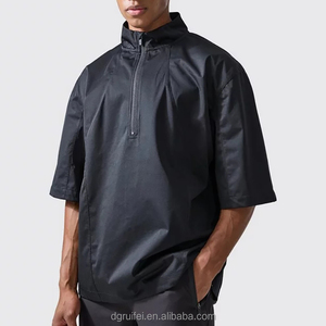 High Quality <strong>Waterproof</strong> Custom Silk Printing Polyester Windbreaker Oversized <strong>Short</strong> <strong>Sleeve</strong> Quarter Zipper Hiking <strong>Golf</strong> <strong>Jacket</strong> Men - Product Image 1