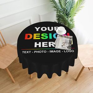 Personalized Custom <strong>Tablecloth</strong> With Company Business Logo Your Text Image Stretch Spandex Covers Trademark for <strong>Rectangle</strong> Events - Product Image 5