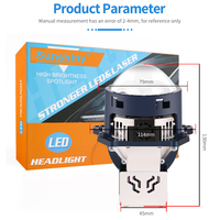 Sunshiny S14 XtremeVision Pro 3" Triple LED Bi Projector Headlight Bulb Jangkauan 1000m 200W 6500K Pendingin Cerdas Kipas Ganda H4