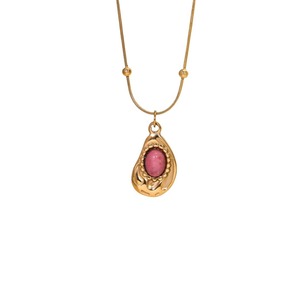 Nuevo Collar con Colgante de Piedra Roja de Lujo a la Moda, en Acero Inoxidable con Oro de 18K, Accesorios de Joyería para Mujer - Product Image 6
