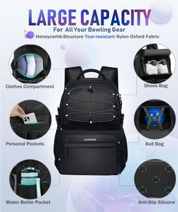 <b>Bowling</b> Ball Bag Pack Single <b>Bowling</b> Backpack with Shoe Totes Bag up to Size 16 Padded Ball Holder Bag - Product Image 4