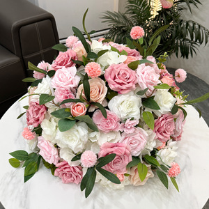 Hizyu f2908 Hiện đại chất lượng cao lụa màu hồng hoa bóng hàng đám cưới vòm bàn trung tâm trang trí sân khấu trung tâm đám cưới - Product Image 3