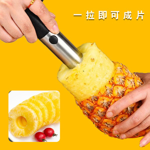 Chef Season Show Stainless Steel Pineapple Corer Slicer Black Handle <b>Fruit</b> Peeler Core Remover <b>Cutter</b> Summer 2023 - Product Image 1
