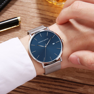 <span class=keywords><strong>Montre</strong></span> pour <span class=keywords><strong>homme</strong></span> HANNAH MARTIN 151 30M résistante à l'eau ; <span class=keywords><strong>Montre</strong></span> minimaliste tendance, style coréen, inspirée de <span class=keywords><strong>DW</strong></span>, en acier inoxydable bleu foncé - Product Image 3
